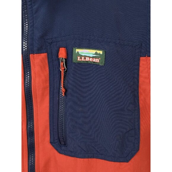 LL Bean Mountain Classic Vest Mens M Reg Orange Blue Nylon Shell Packable Zip - Picture 3 of 14